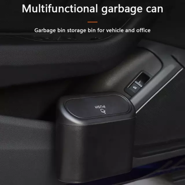 Car Trash Can Bin Hanging Vehicle Garbage Dust Case Storage Box Auto Interior