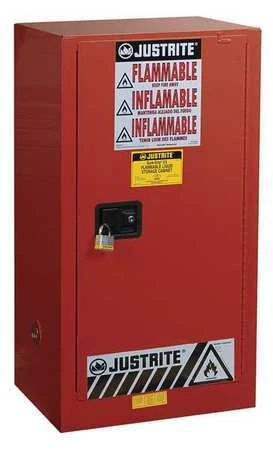 Justrite 891531 Flammable Cabinet, 20 Gal., Red