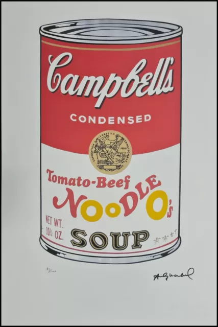 ANDY WARHOL * Tagliatelle manzo pomodoro Campbells...* litografia firmata*limitata #xx/100