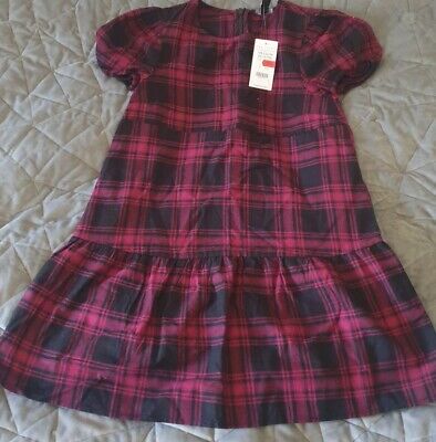 Kids Girls Short Sleeved Red/black Checked Dress New Look Age 9 BNWT