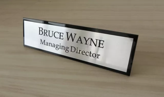 Contemporary Office Plaque, Executive Desk Name Plate, Custom Engraved Sign