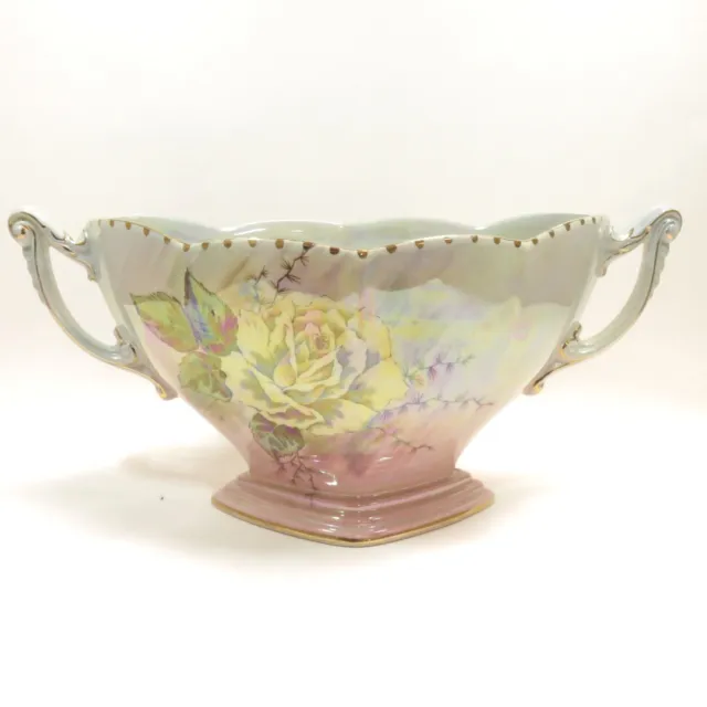 Royal Winton Grimwades Handled Vase 1117 England Floral *Missing Flower Holder*
