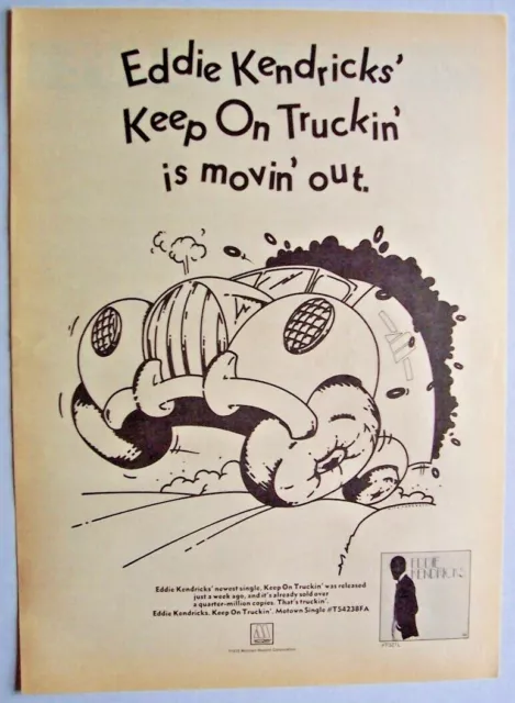 The Temptations Eddie Kendricks 1973 Poster Advert Keep On Truckin'
