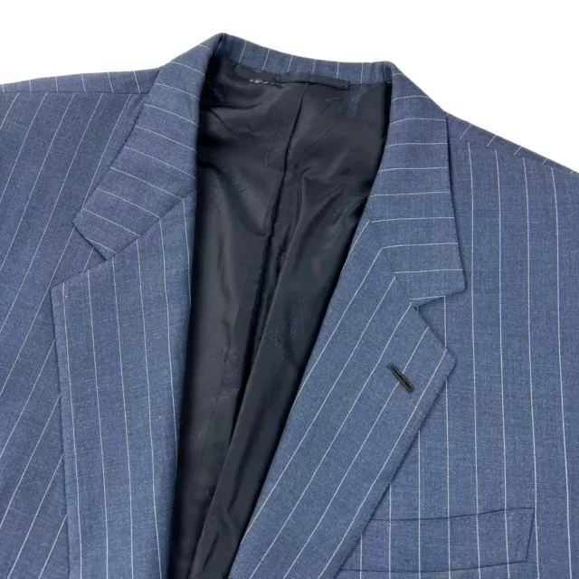 Brioni Colonna Men's 100% Wool 2-Button Blazer/Jacket Blue Stripe • Size 48L US