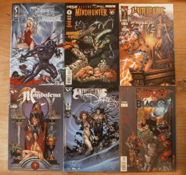 Lot 6 Comics CROSSOVER (Darkness/Darkchylde/Aliens/Witchblade/Predator/DV8) - VO