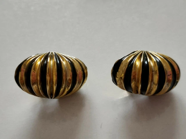 Boucles D'oreilles Clips LOOLA Paris - Métal Doré Et Cabochon - Style Vintage - Occasion