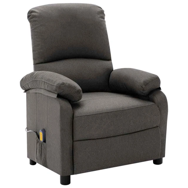 Fauteuil de massage inclinable Gris foncé Tissu