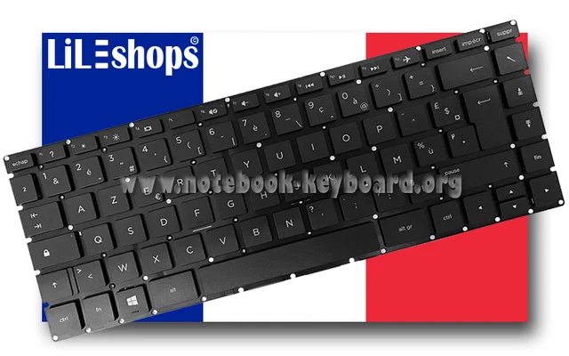 Clavier AZERTY Français Pour HP Pavilion X360 14-DK0042NF / 14-DK1005NF - Noir, Remplacement D'origine