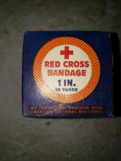 Vintage Johnson + Johnson Red Cross Bandage, 1 in x 10 yds. Unopened for display