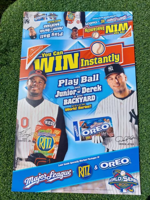 RARE & UNIQUE---Derek Jeter Ken Griffey Jr 2001 Oreo/Ritz promo display poster RARE & UNIQUE---Derek Jeter Ken Griffey Jr 2001 Oreo/Ritz promo display poster