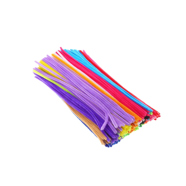 300 PIEZAS Navidad Hágalo usted mismo limpiador de tubos brillo Fuzzy Sticks limpiador giratorio