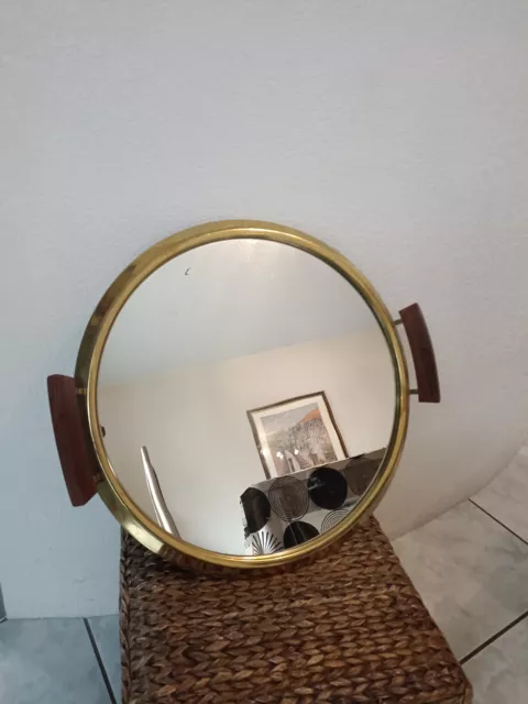 Grand Plateau Miroir Art Deco Design Moderniste Ancien Vintage