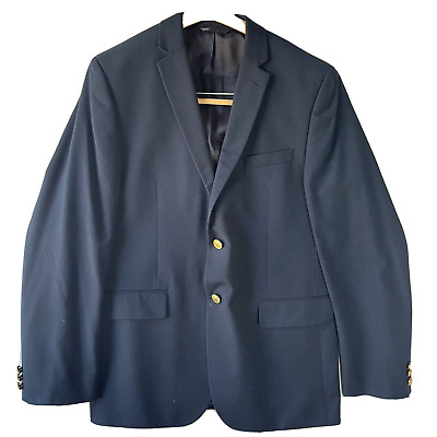 Lauren Ralph Lauren 2 Button Suit Coat Youth Size 20R Navy Blue Polyester Blend