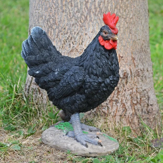 Kleines Huhn Gartenornament Statue Figur Harz Rasen Terrassenskulptur