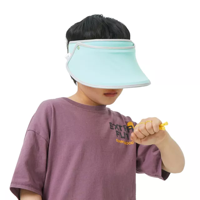 Blue Kids Sun Visor Hat UV Protection Cap Wide Brim Beach Hat Boys Girls UPF 50+