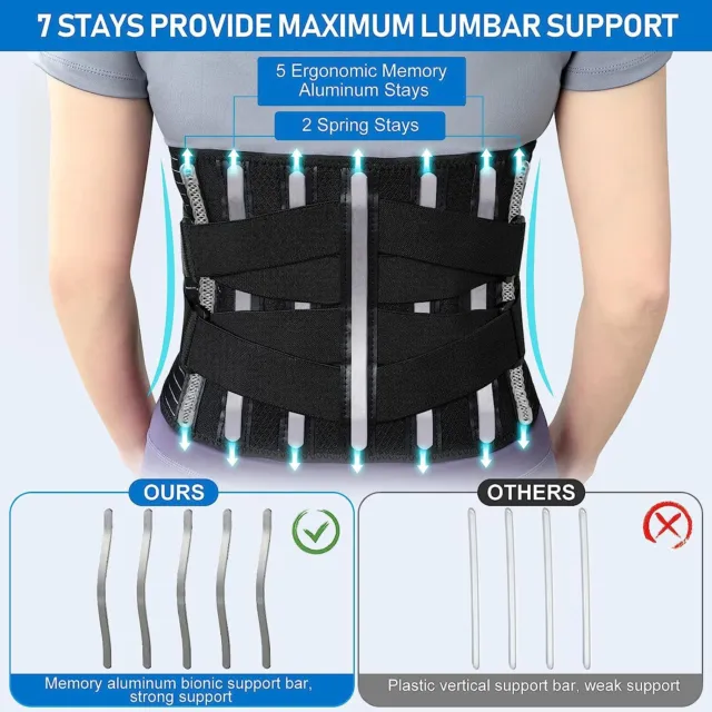 Therapy Lumbar Lower Back Brace Support Pain Relief Posture Orthosis Waist Belt 2