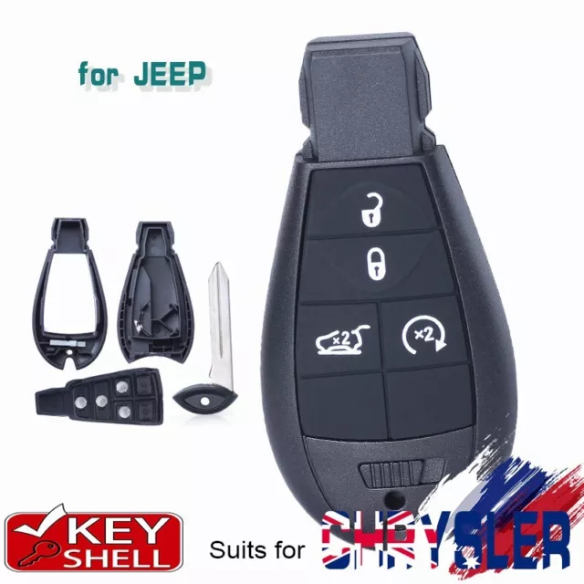 Smart 4 Button Remote Key Shell Case Fob for Jeep Cherokee Sport KL 2014 - 2019