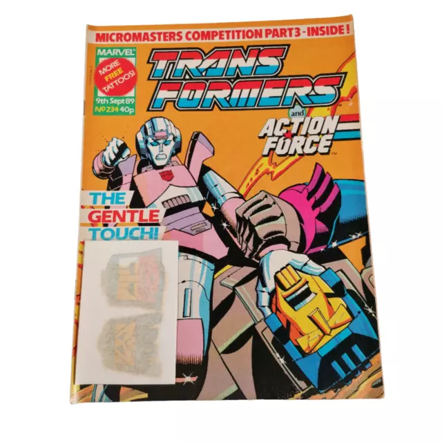 Transformers UK #234 Marvel UK 9th September 1989 Comic G1 GI Joe With Free Gift