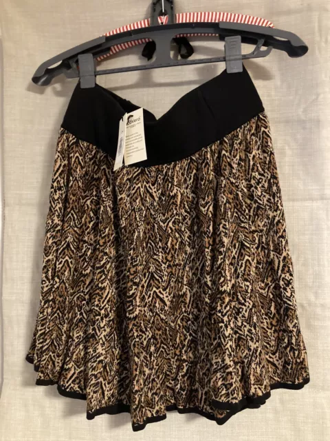 Somerset by Alice Temperley Skirt Size 16 Black Leopard Print Knitted BNWT