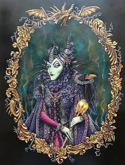 Disney Villain MALEFICENT 12"x16 Canvas Painting Poster. Spectacular When Framed