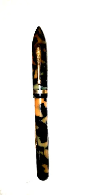 "REMINGTON" * Greenish Pearl & Black Marbleized/Chrome Trim Fountain Pen