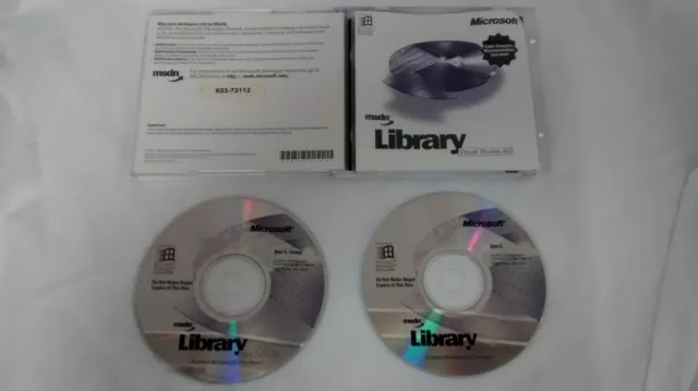 Microsoft MSDN Library Visual Studio 6 6.0 Two CD Set #34
