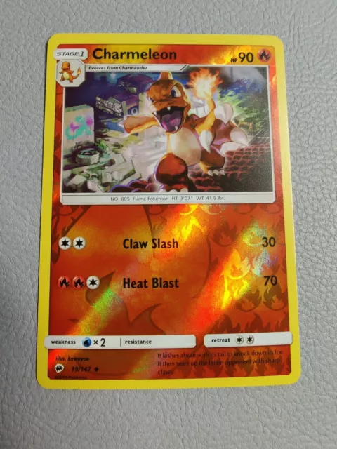 Charmeleon | Reverse Holo | NM | Burning Shadows 19/147 | Uncommon | Pokemon