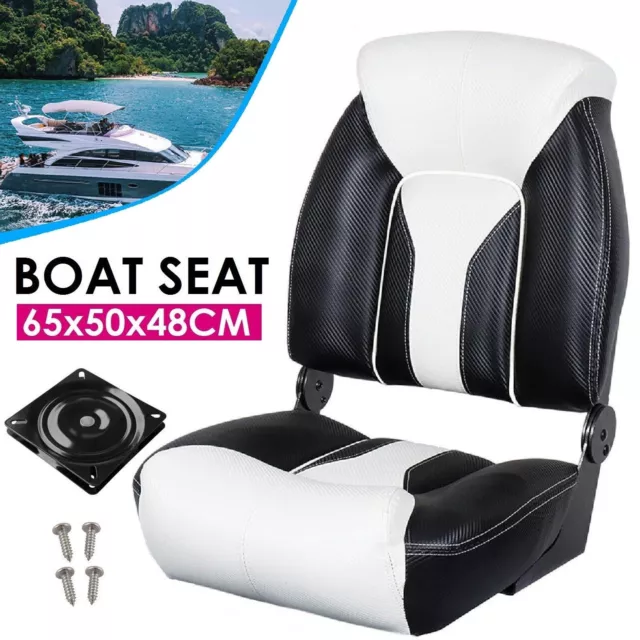 Folding Boat Seats Seat Low Back Marine Seating Set All Weather Swivel Chairs
