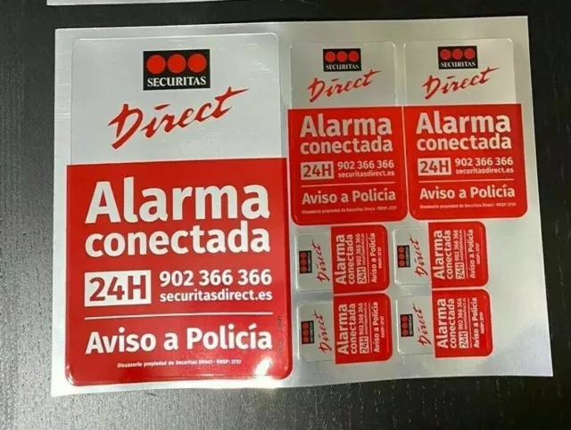 Stiker, Decal, Pegatinas Disuasorias de Alarma Securitas Direct. Modelo 2015