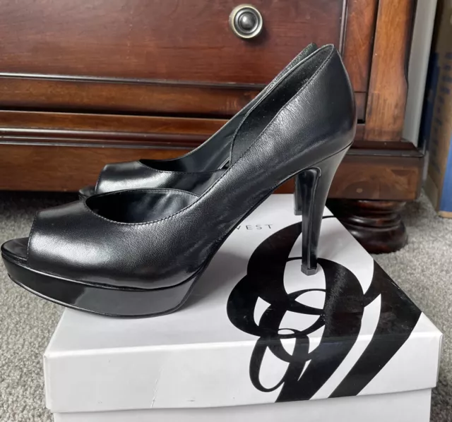 Heels, Nine West Platform, Peep Toe Heels, Black, Women’s Size 8.5M, NWT