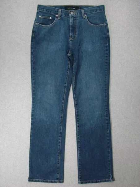 TA13459 **CALVIN KLEIN** BOOT CUT WOMENS JEANS sz8 DARK BLUE