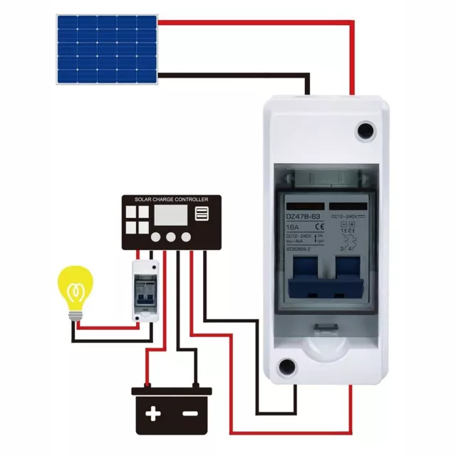 Schutzschalter Leistungsschalter Combiner Box DC12-240V IP65 Photovoltaik