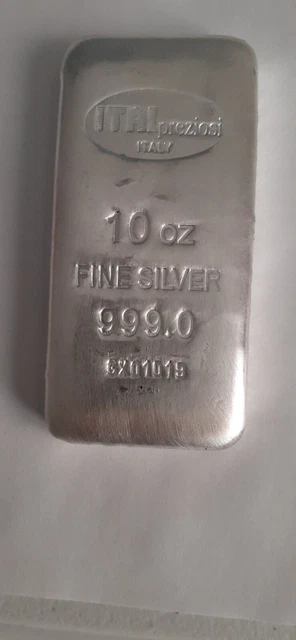 10 OZ ITALPREZIOSI Italian Silver Cast Bar .999 Fine $272.55 - PicClick 10 OZ ITALPREZIOSI Italian Silver Cast Bar .999 Fine $272.55 - PicClick