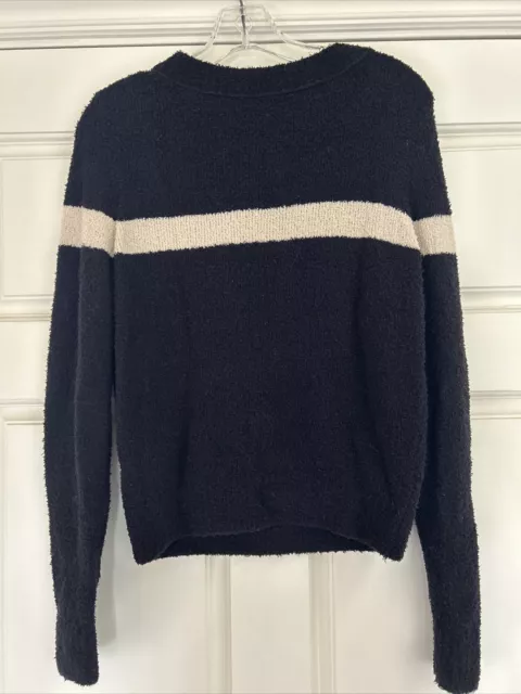 VINCE Women's Black/Beige Single Stripe Pullover Sweater~S 3