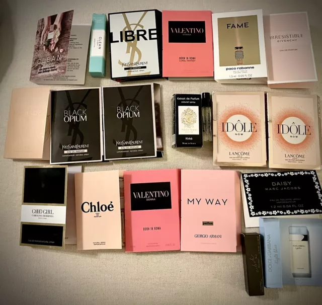 Lot of 10 Women Perfume Samples Random EDP EDT Dior, YSL, VERSACE, Chloe  etc.