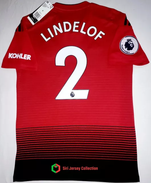 Manchester United 2018-2019 Home Football Soccer Jersey, Size.s, #2 Lindelof