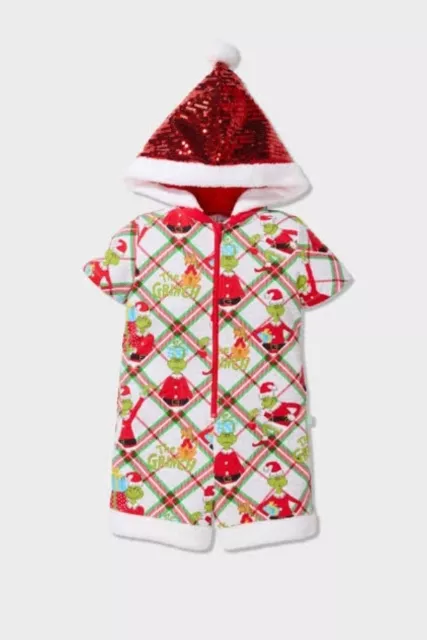 Peter Alexander Grinch Hooded One piece bodysuit. Size 14 Kids BNWT