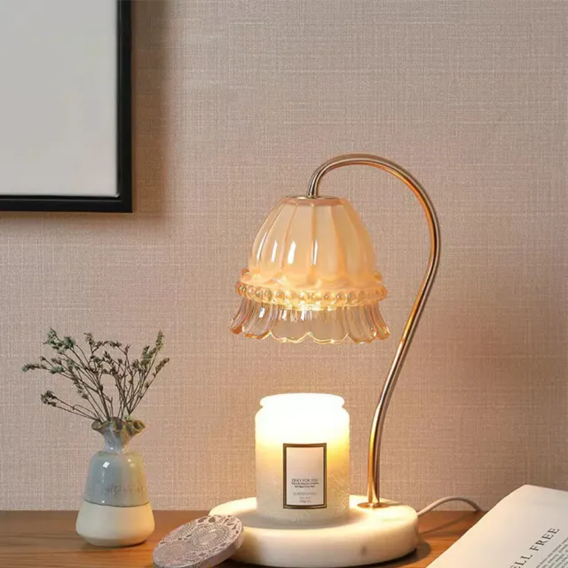 White Melting Wax Lamp Dimmable Night Light Aromatherapy Candle Warmer Light AUS