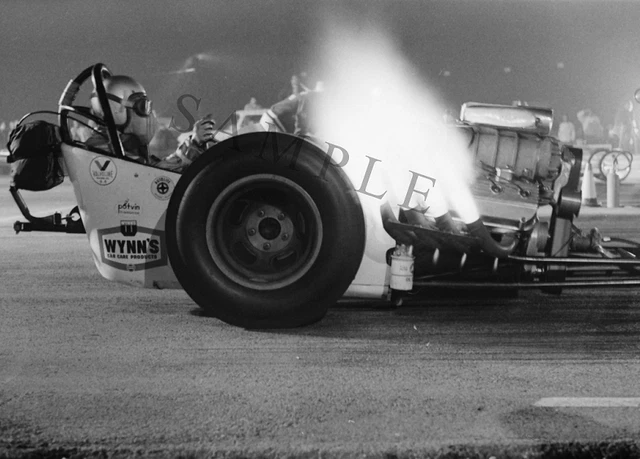 Night Shot Rail Dragster Drag Racing 13x19 Poster Photo 31 Night Shot Rail Dragster Drag Racing 13x19 Poster Photo 31