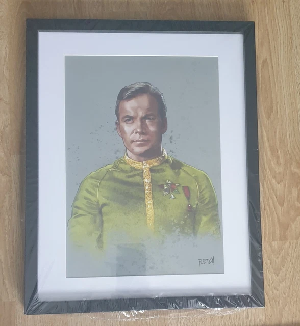 Star Trek Exclusive Framed Captain James T Kirk A4 Artprint By Jason Fletcher