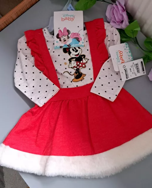 Baby Girl 3-6 Months BNWT Disney Minnie Mouse Supersoft 3 Piece Dress Set