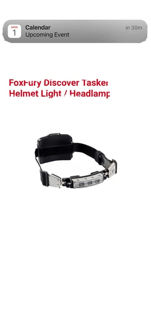 Foxfury Tilt White LED Headlamp / Helmet Light fire firefighter EMS bright