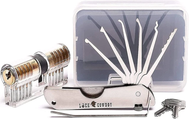 Kit de Crochetage 7-en-1 pour Serrure Porte Lock Cowboy + Cadenas...