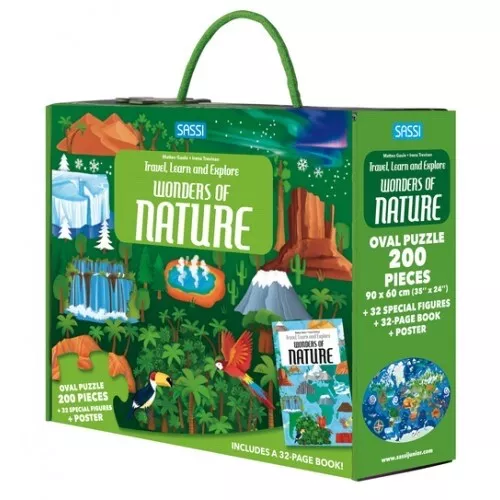 Sassi Travel, Learn & Explore Puzzle & Book Set - The Wonders of Nature 205pc 6+