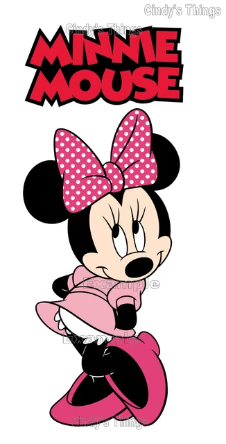 Minnie Mouse T shirt Iron on Transfer 7x9- 5x6 -3x3 light fabric