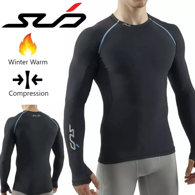 Mens Thermal Compression Base Layer Long Sleeve Top Winter Skins Black Sub Sport