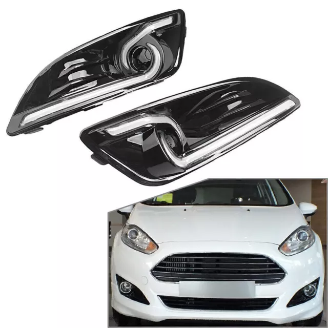 LED Daytime Driving DRL Fog Ligh Turn Signal Lamp For Ford Fiesta 2013-2016 2014