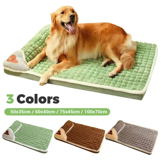 Washable Dogs Bed Mat Luxury Soft Plush Large Dog Crate Pad Sleeping Mattress