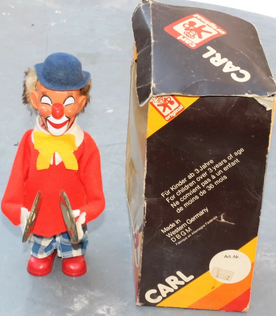 Jouet Ancien Ours Buveur Mécanique CARL Germany Années 50 Avec Boîte