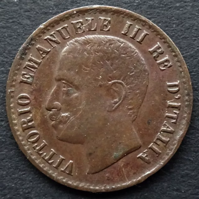 1905 Italy: 1 Centesimo, Vittorio Emanuele III, Copper, 1 gram, KM#35